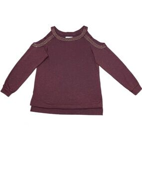 Knox Rose Long Sleeve Off-Shoulder Top Beaded Women’s Size Medium